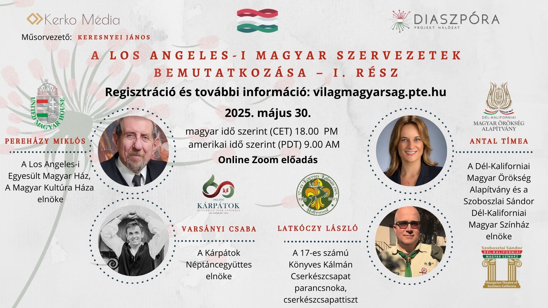 A Los Angeles-i magyar szervezetek bemutatkozása flyer