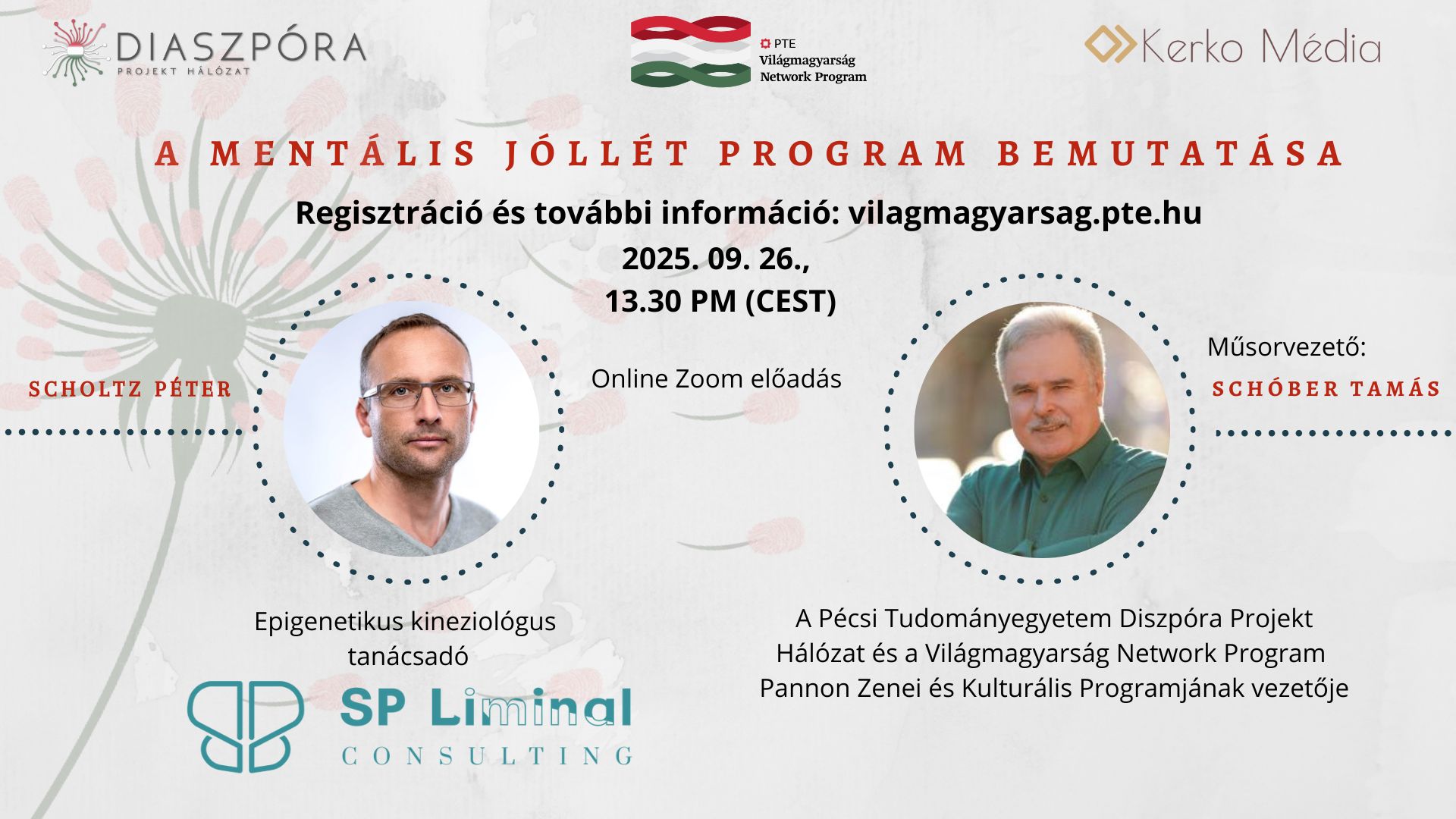 Mentális Jóllét Program flyer