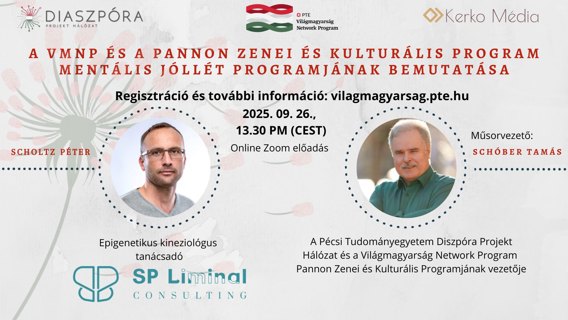 VMNP és PZKP Mentális Jóllét Program flyer